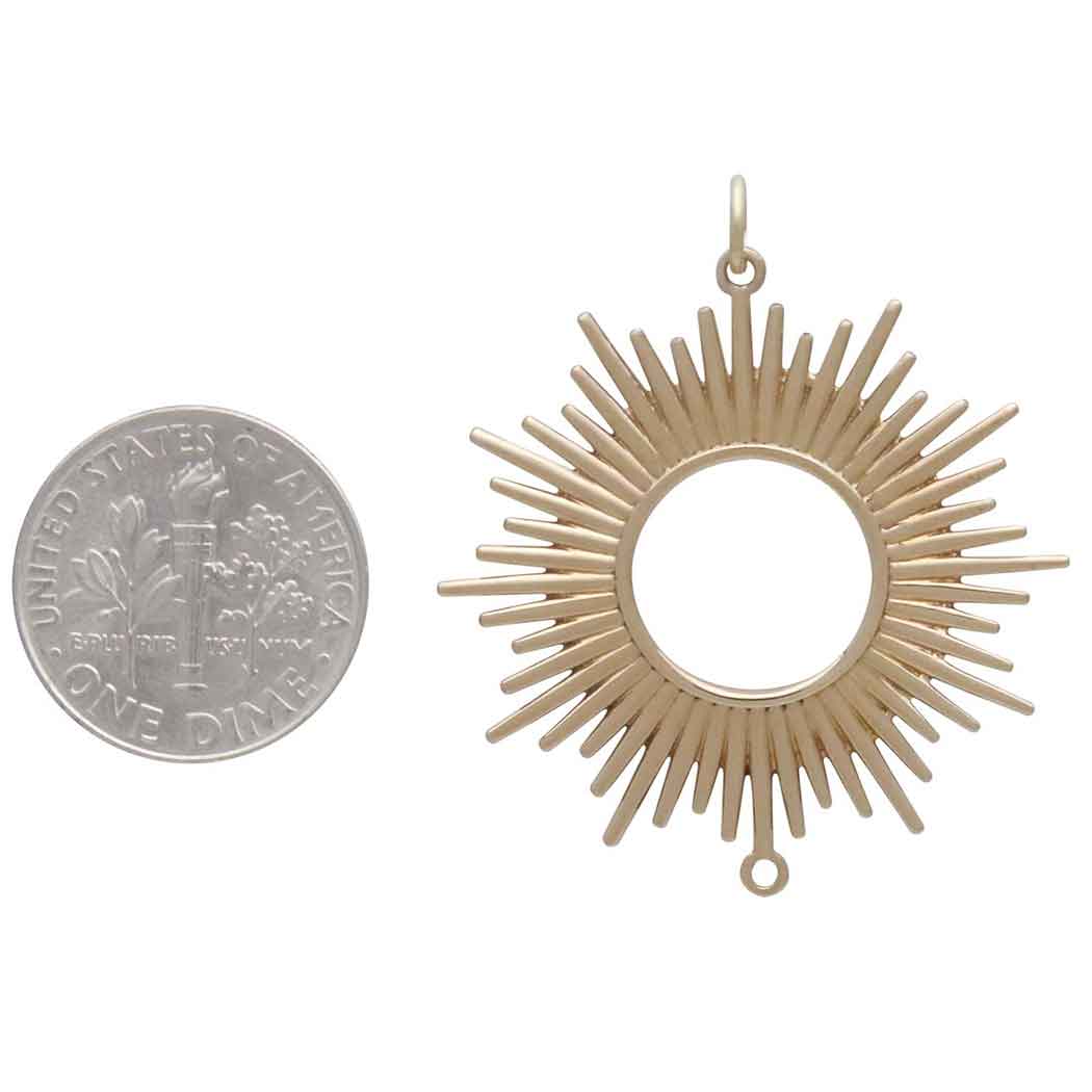 Bronze Spikey Sun Pendant Link