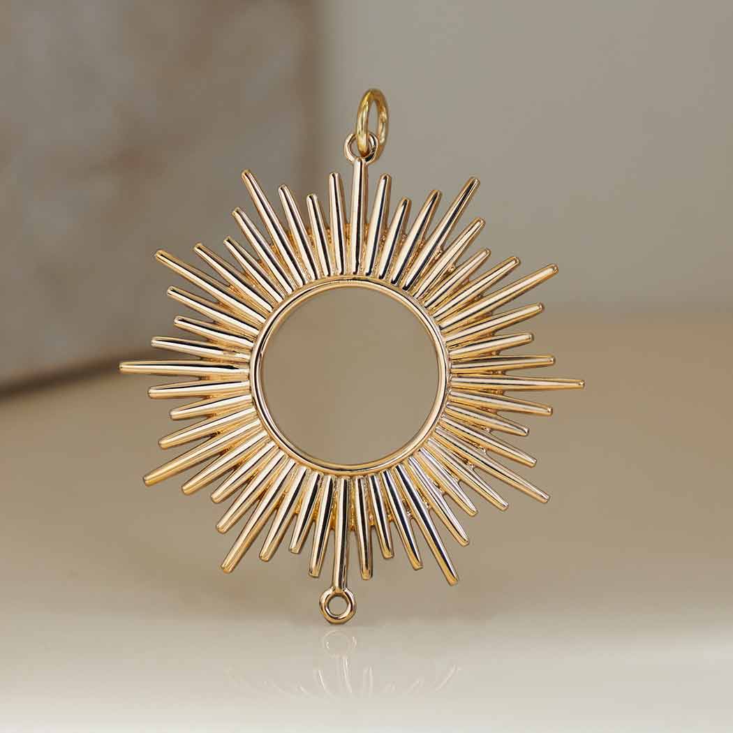 Bronze Spikey Sun Pendant Link