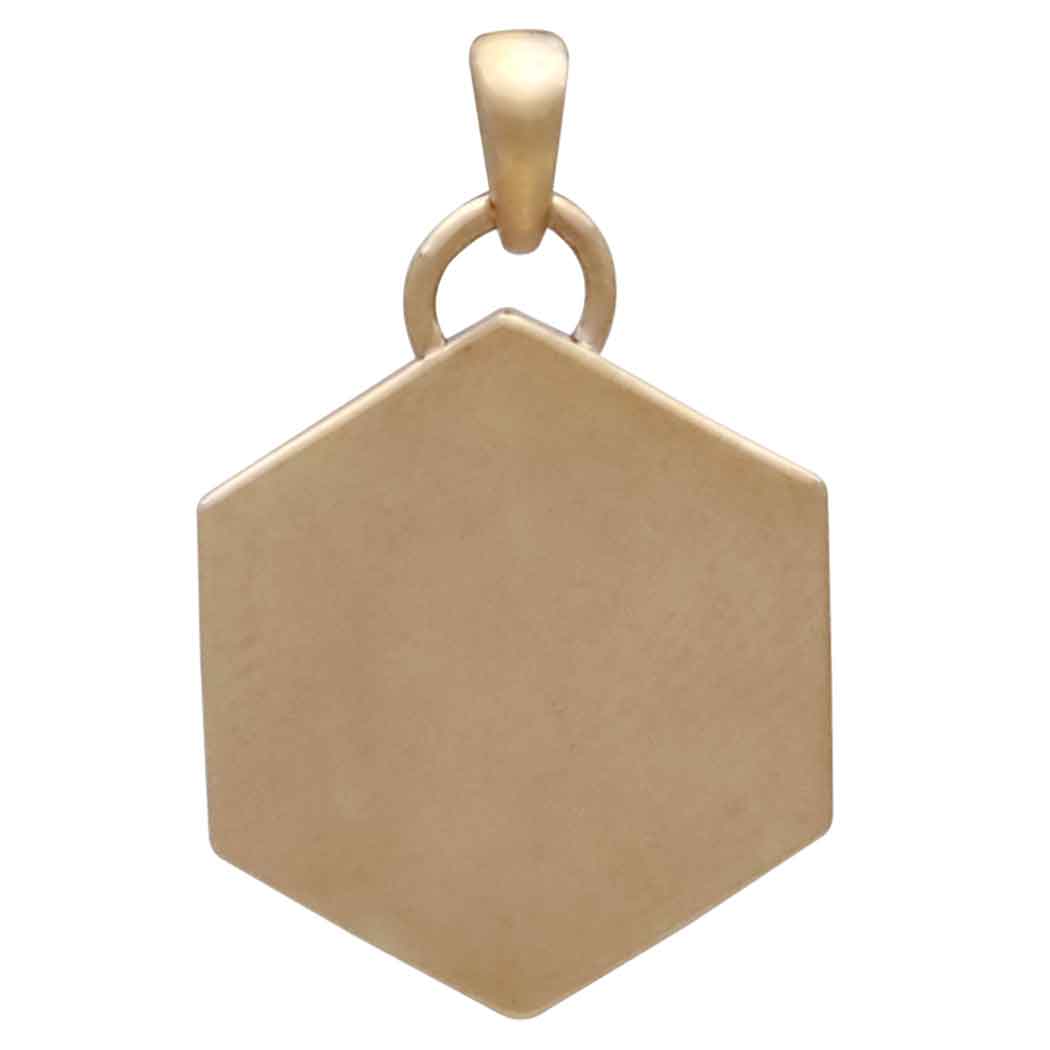 Bronze Sun in Hexagon Shadow Box Pendant - Tia Tynette Designs