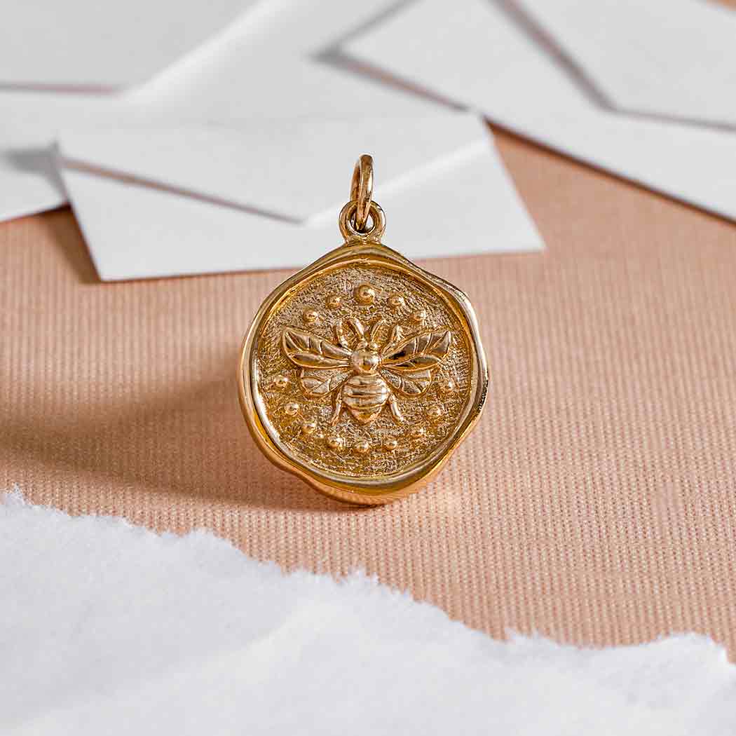 Bronze Wax Seal Bee Charm - Tia Tynette Designs