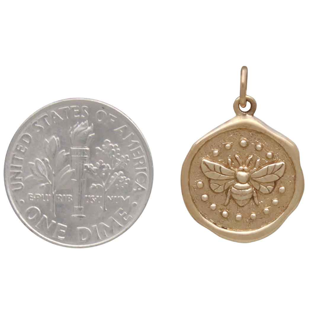 Bronze Wax Seal Bee Charm - Tia Tynette Designs