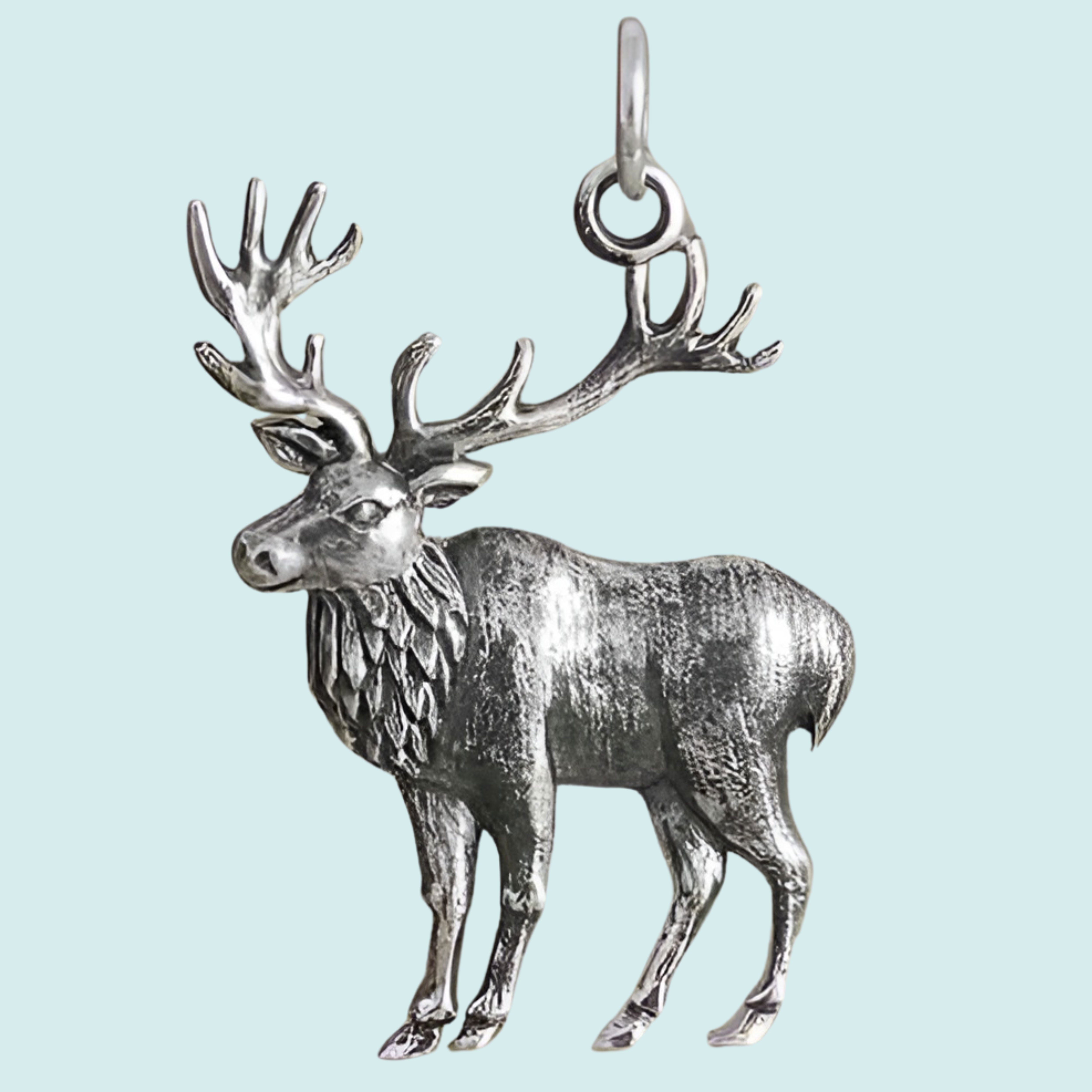 Sterling Silver Dimensional Elk Charm