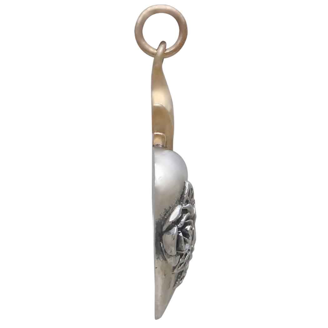 Mixed Metal Immaculate Heart of Mary Pendant - Poppies Jewelry