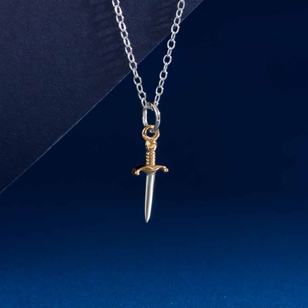 Mixed Metal 18" Mini Dagger Necklace