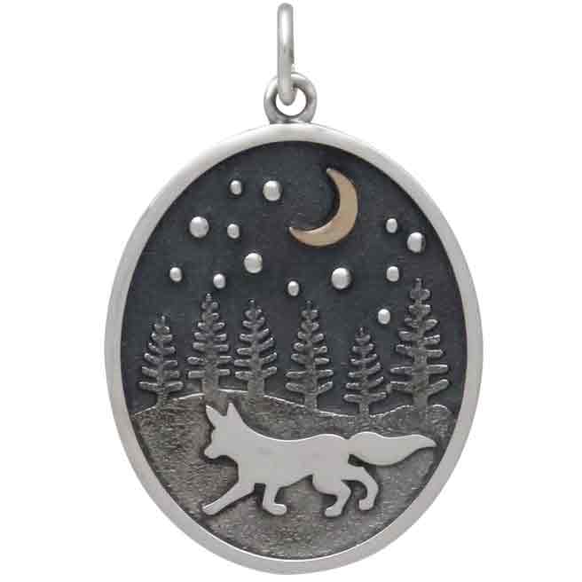 Mixed Metal Running Fox in Meadow Charm