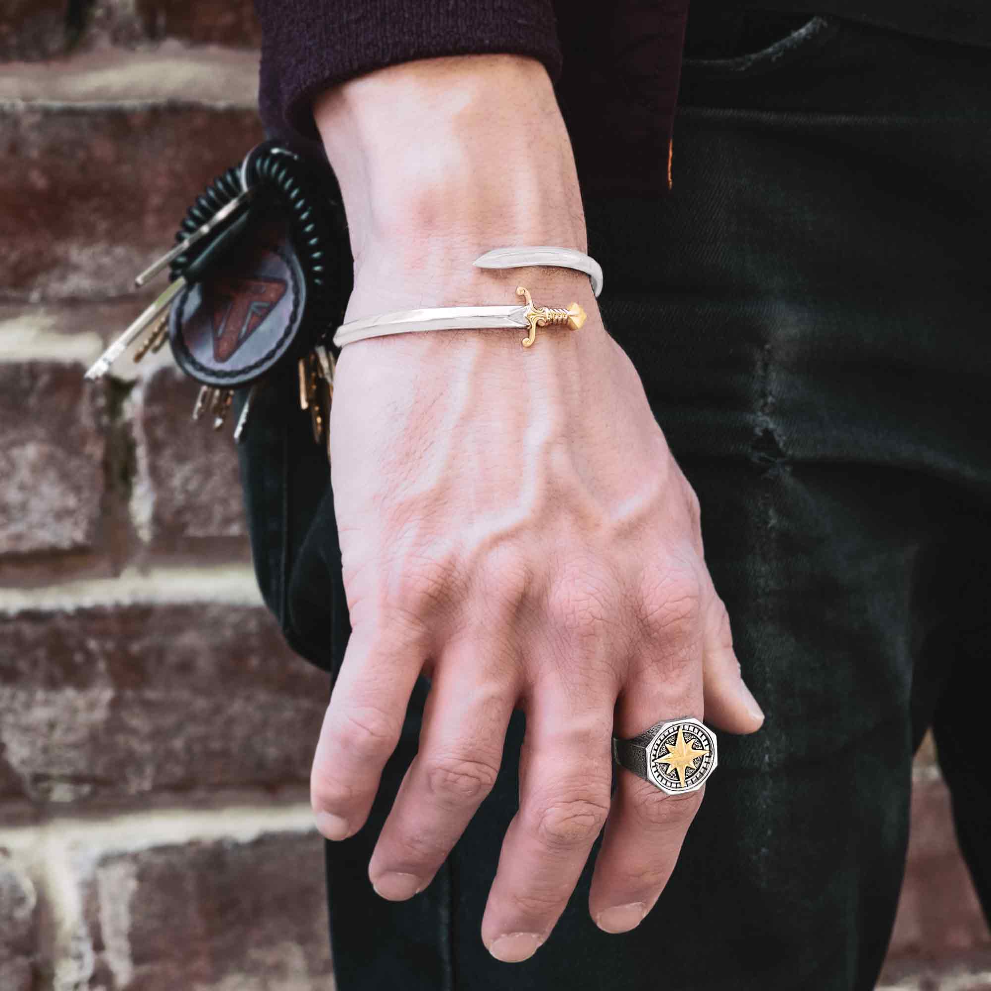 Mixed Metal Sword Bracelet