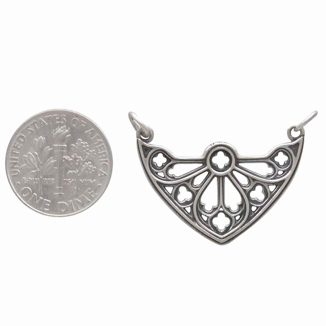 Silver Cathedral Rose Window Pendant Festoon