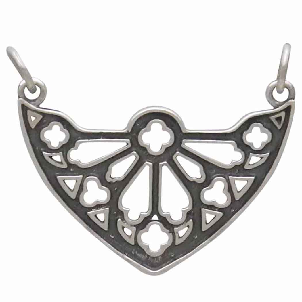 Silver Cathedral Rose Window Pendant Festoon