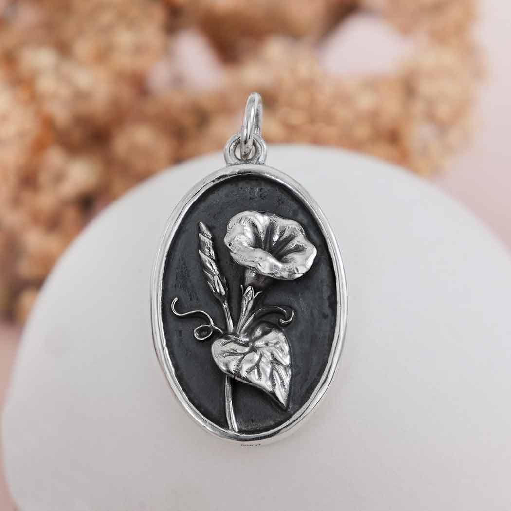 Silver Morning Glory Charm - September Birthflower - Tia Tynette Designs 
