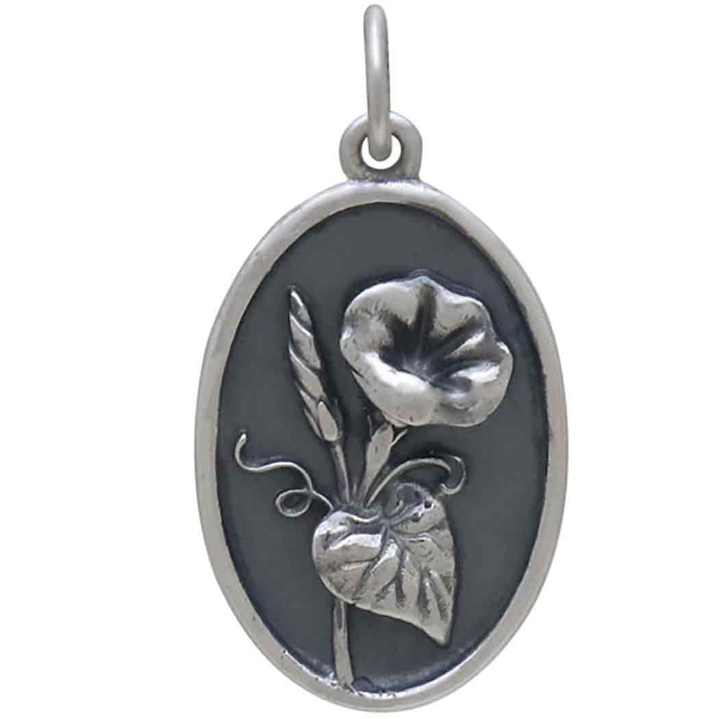 Silver Morning Glory Charm - September Birthflower - Tia Tynette Designs 
