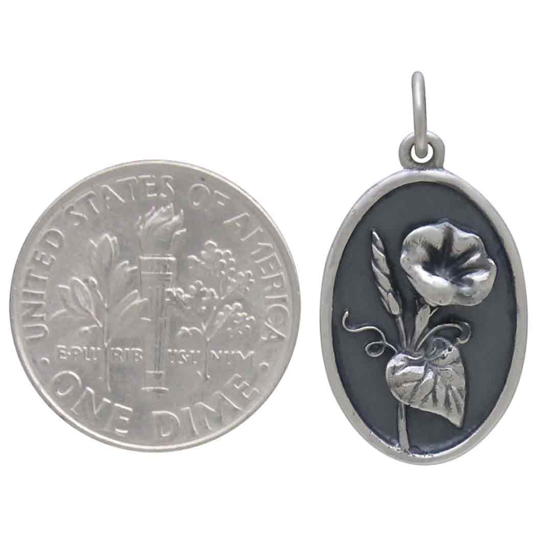 Silver Morning Glory Charm - September Birthflower - Tia Tynette Designs 