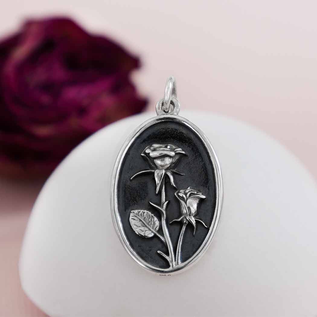 Silver Rose Charm - June Birthflower -  Tia Tynette Designs