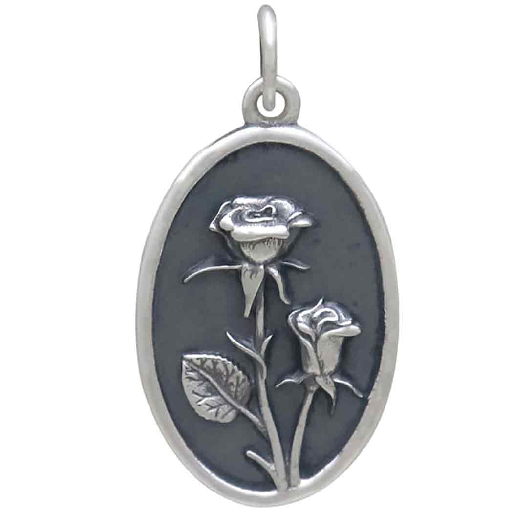 Silver Rose Charm - June Birthflower -  Tia Tynette Designs