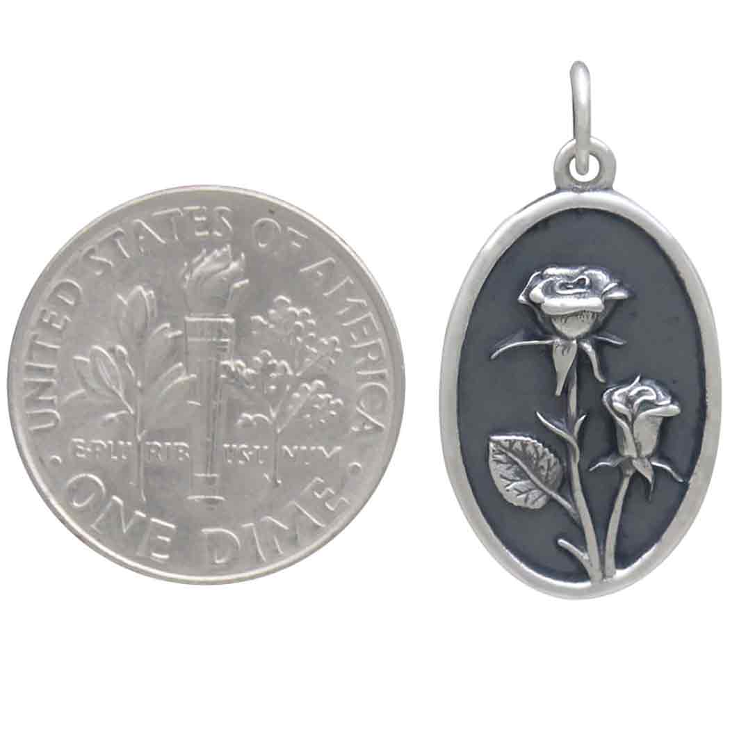 Silver Rose Charm - June Birthflower -  Tia Tynette Designs