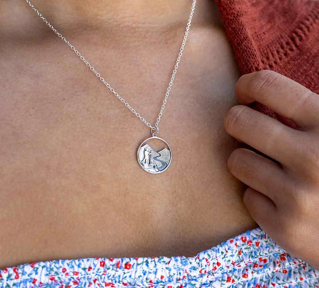 Sterling Silver 18" Hiking Girl Necklace