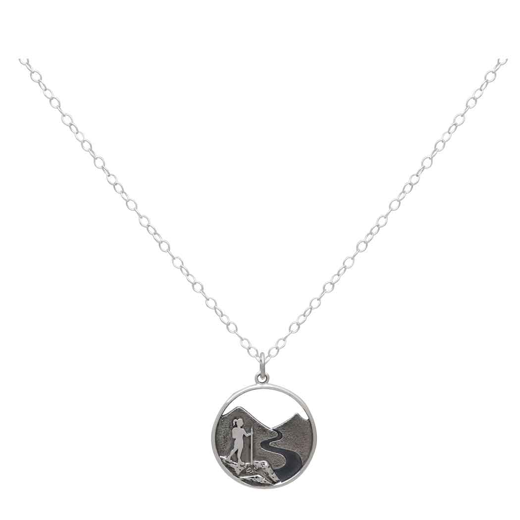 Sterling Silver 18" Hiking Girl Necklace