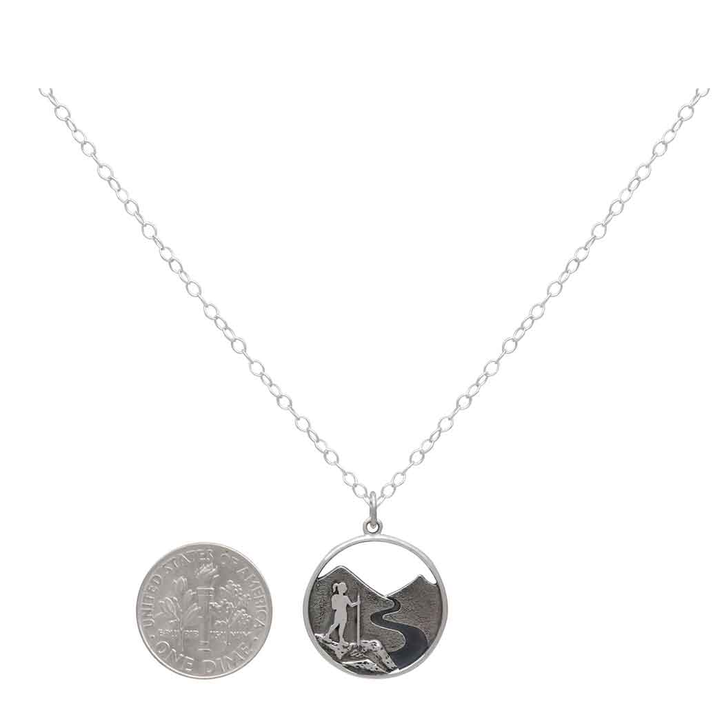 Sterling Silver 18" Hiking Girl Necklace