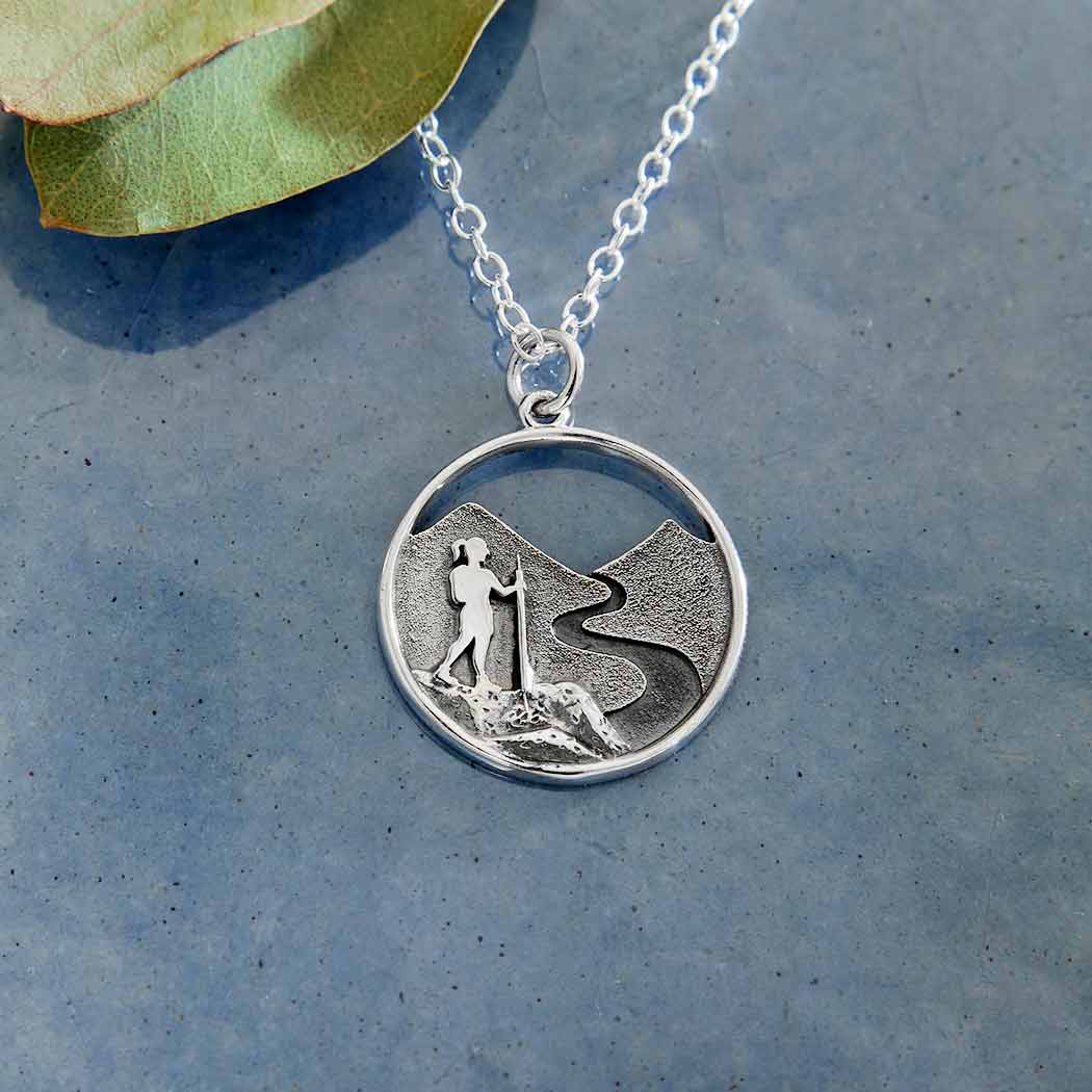 Sterling Silver 18" Hiking Girl Necklace