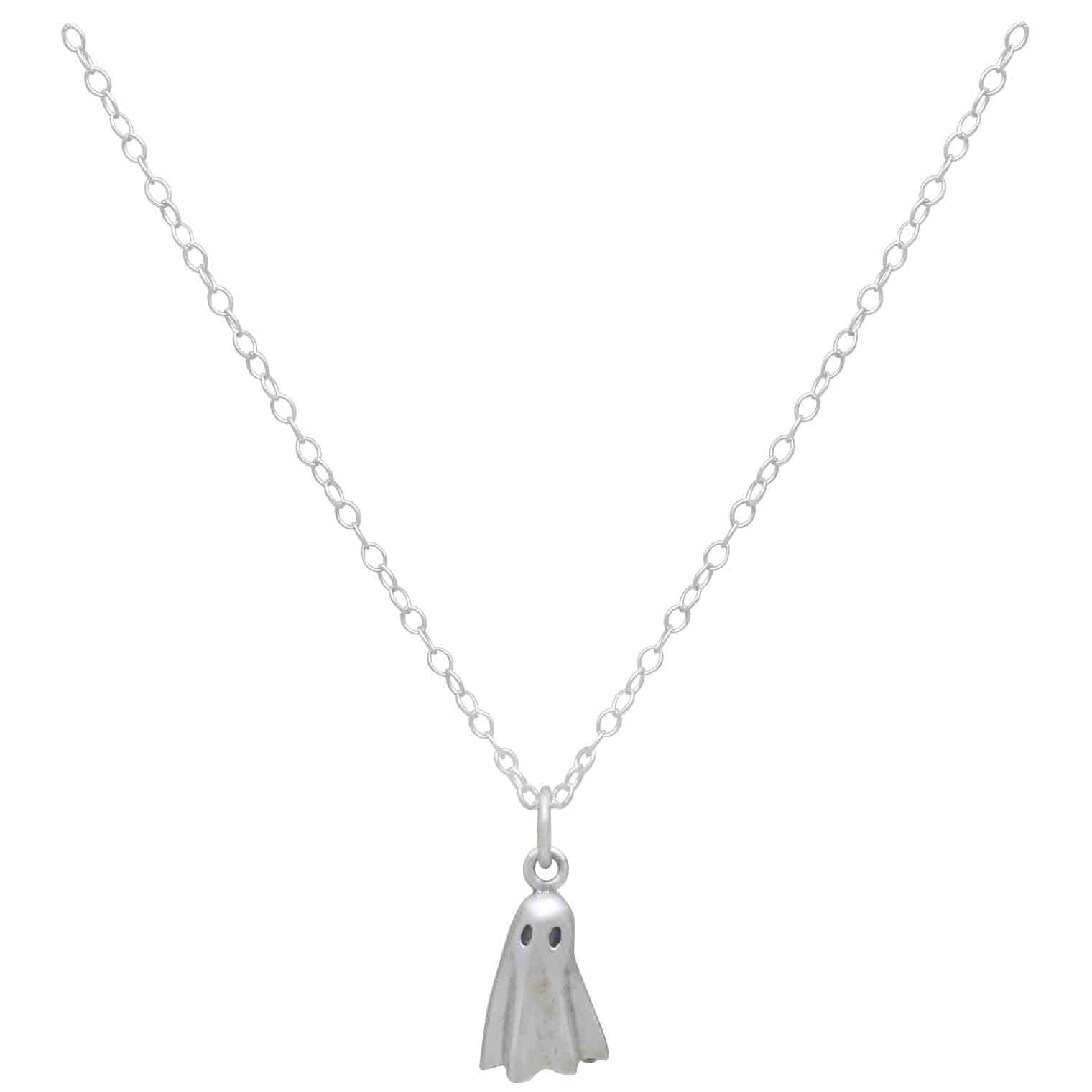 3D Ghost 18" Necklace - Sterling Silver