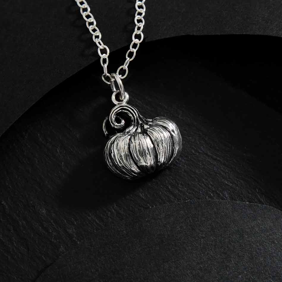 Sterling Silver 18" Pumpkin Necklace