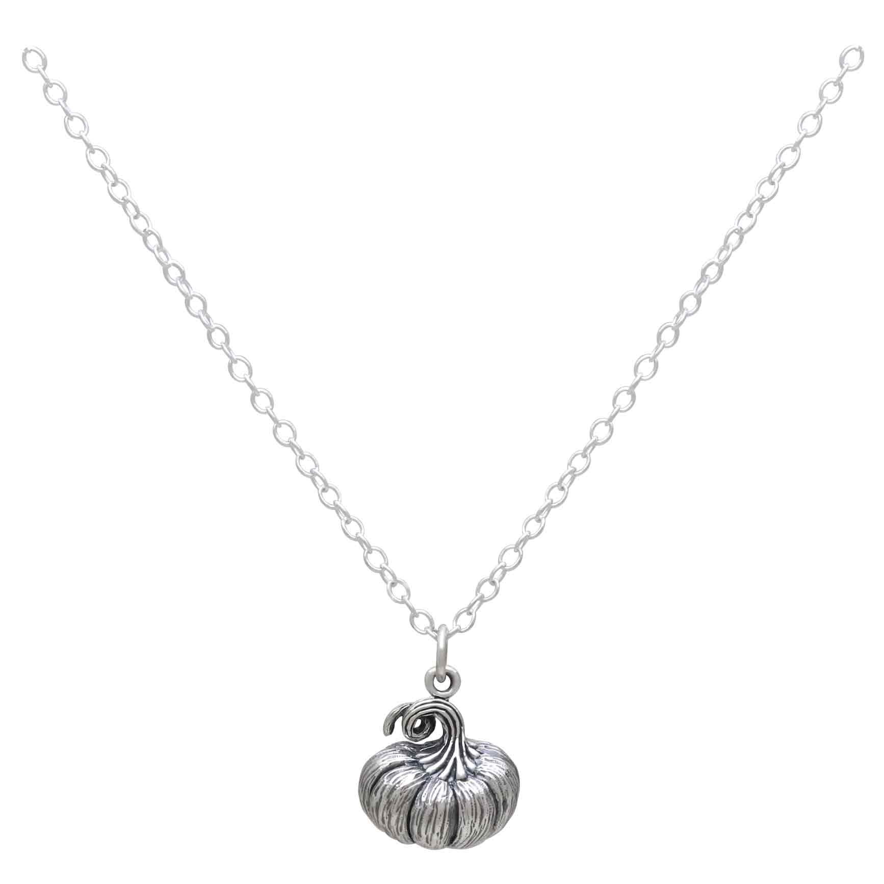 Sterling Silver 18" Pumpkin Necklace