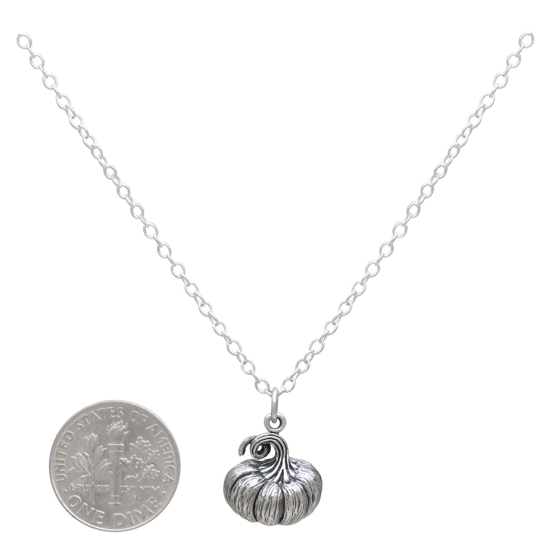 Sterling Silver 18" Pumpkin Necklace