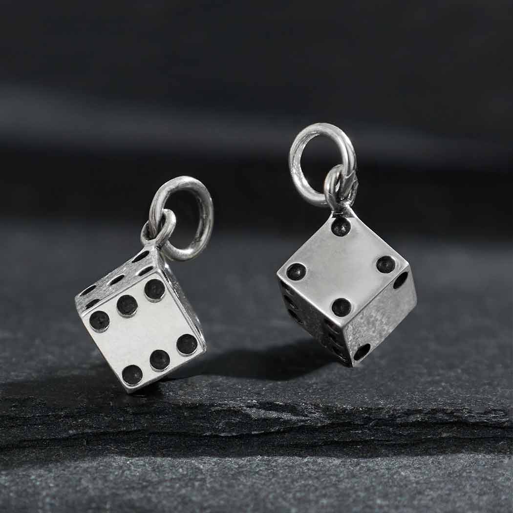 Sterling Silver 3D Dice Charm