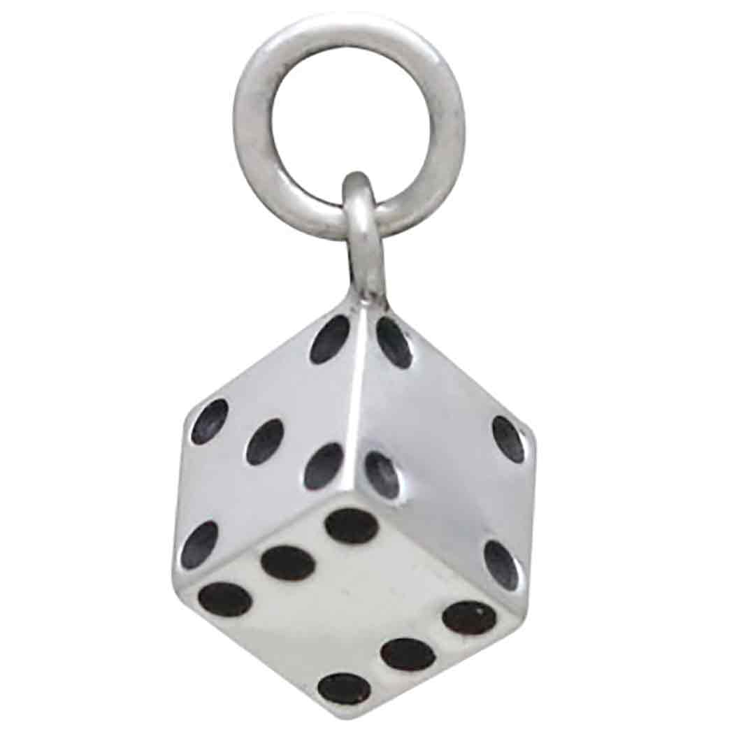 Sterling Silver 3D Dice Charm