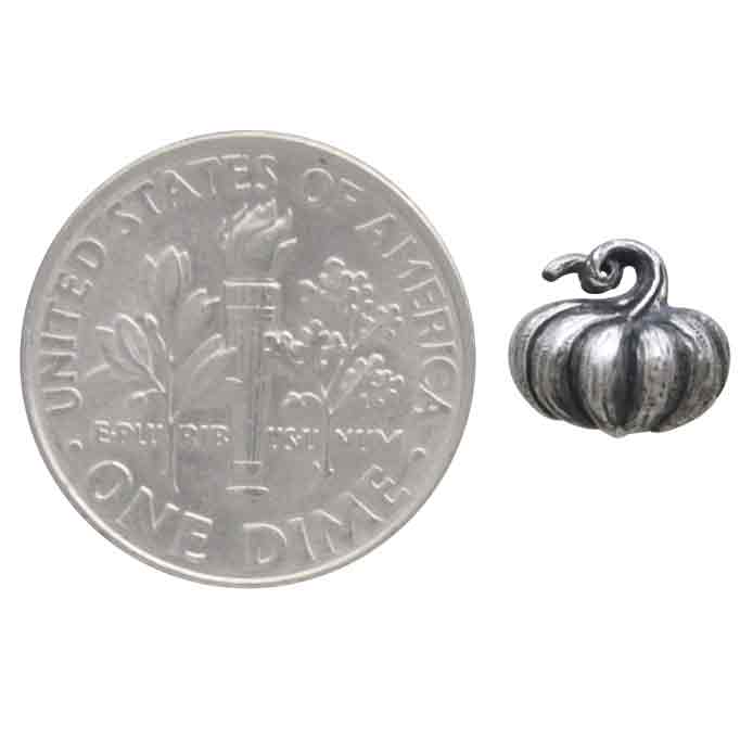 Sterling Silver 3D Pumpkin Post Earrings - Poppies  Jewelry