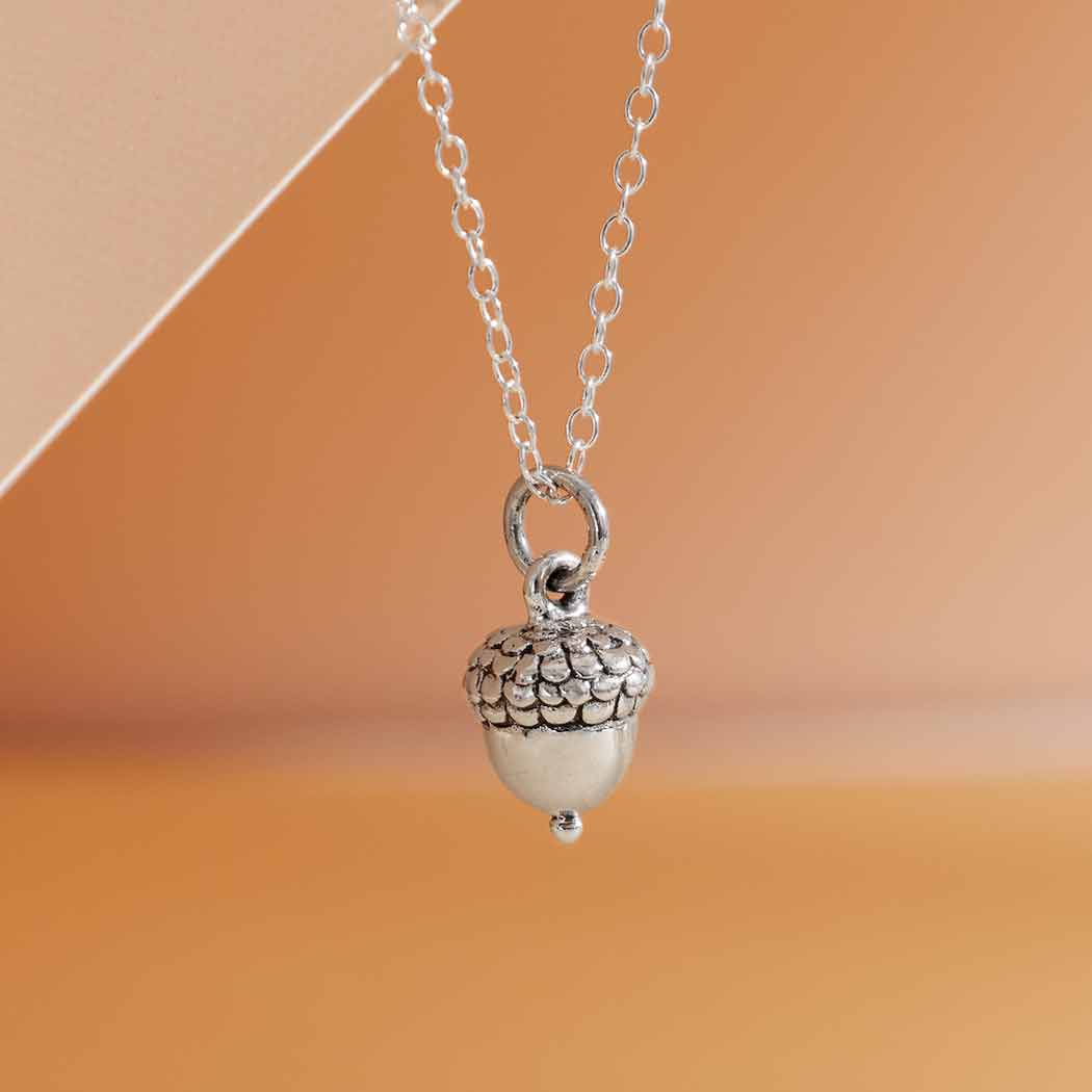 Sterling Silver  Acorn Necklace - Poppies Beads N' More