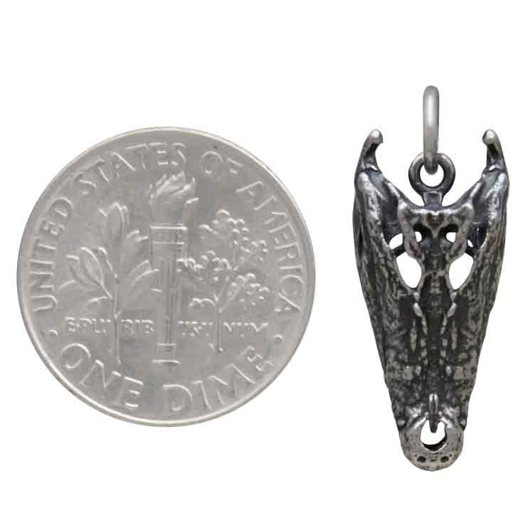 Sterling Silver Alligator Skull Charm - Poppies Jewelry