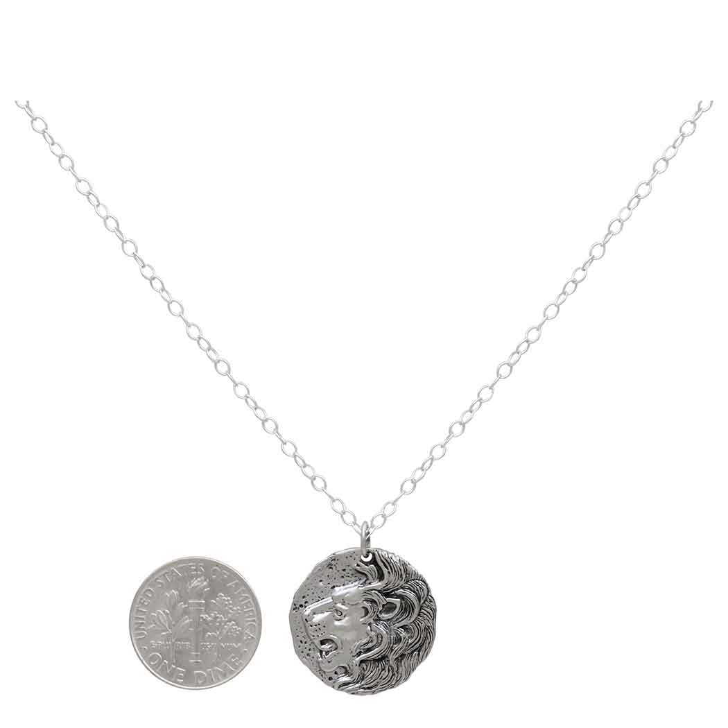 Lion Head Coin Necklace