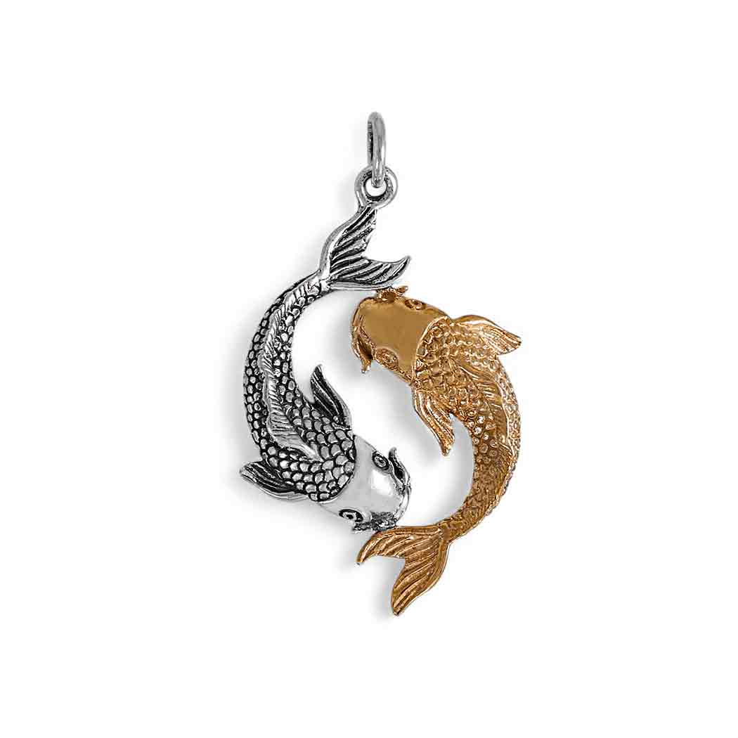 Mixed Metal Double Koi Pendant - Poppies Jewelry