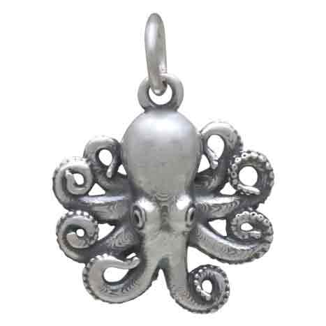 Sterling Silver Baby Octopus Charm