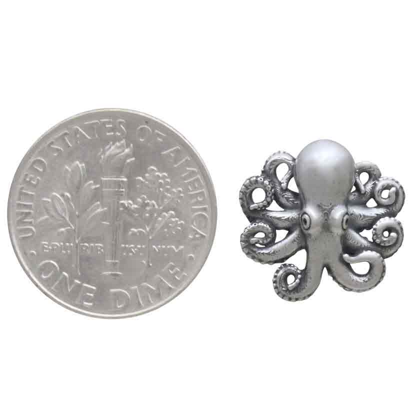 Sterling Silver Baby Octopus Post Earrings