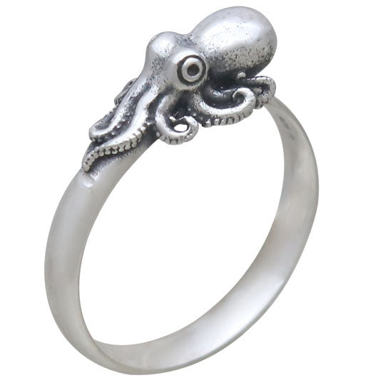 Sterling Silver Baby Octopus Ring