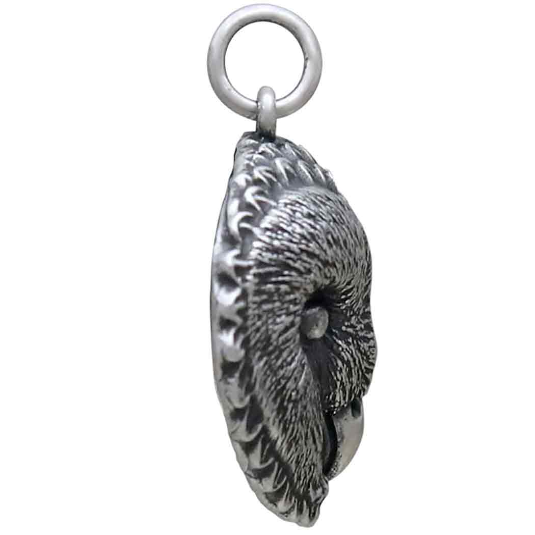 Sterling Silver Barn Owl Face Charm