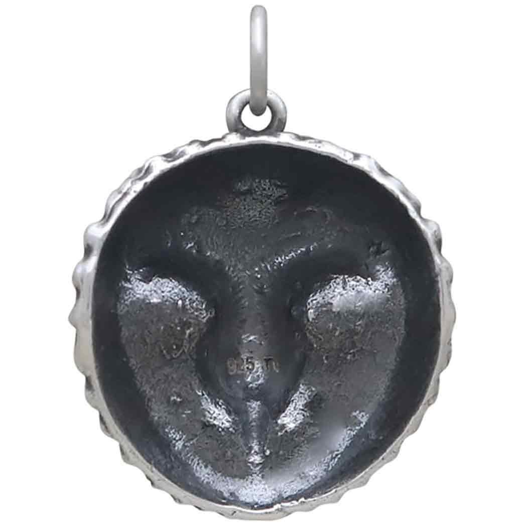 Sterling Silver Barn Owl Face Charm