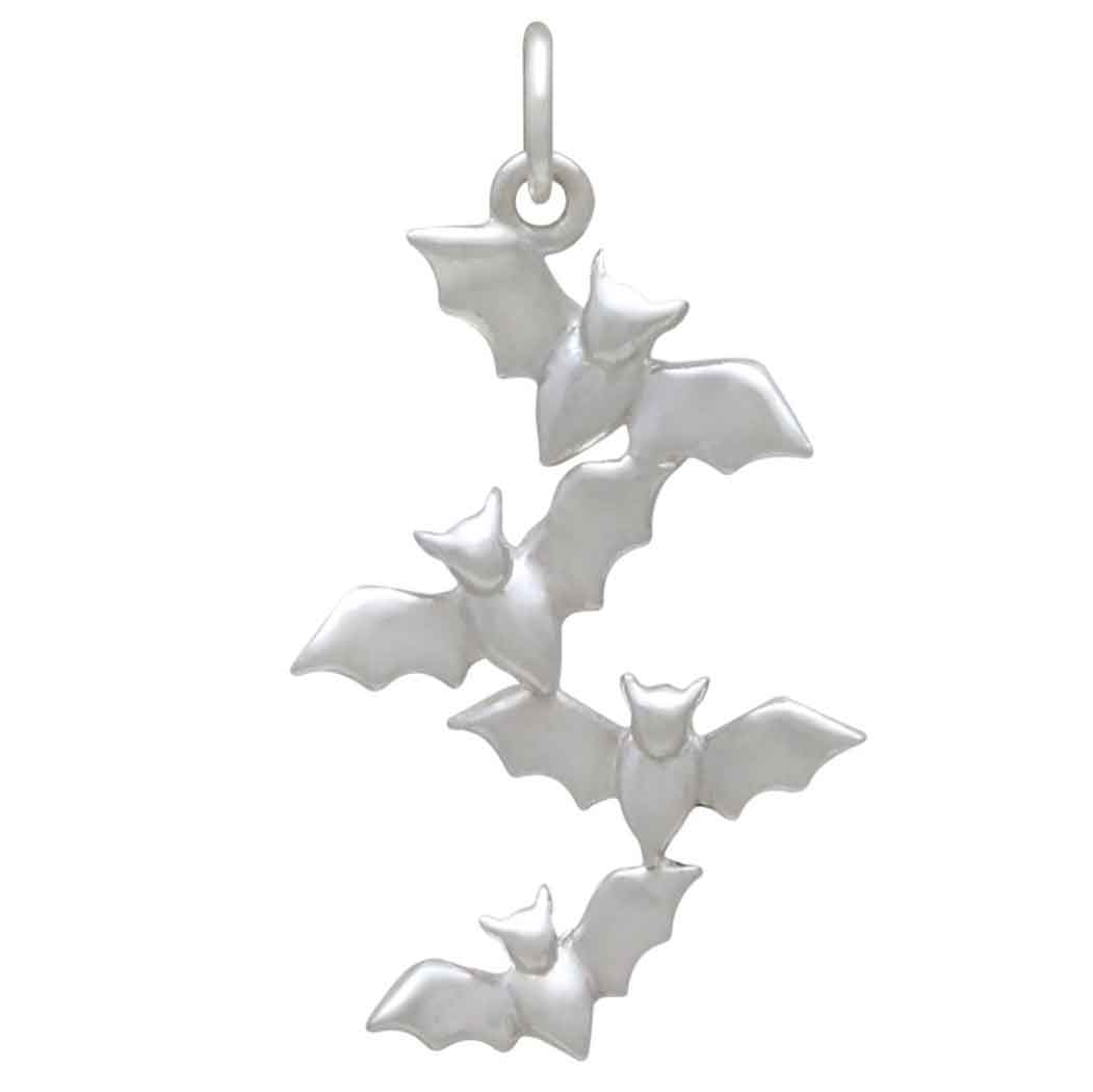 Sterling Silver Bat Cluster Charm - Poppies Jewelry