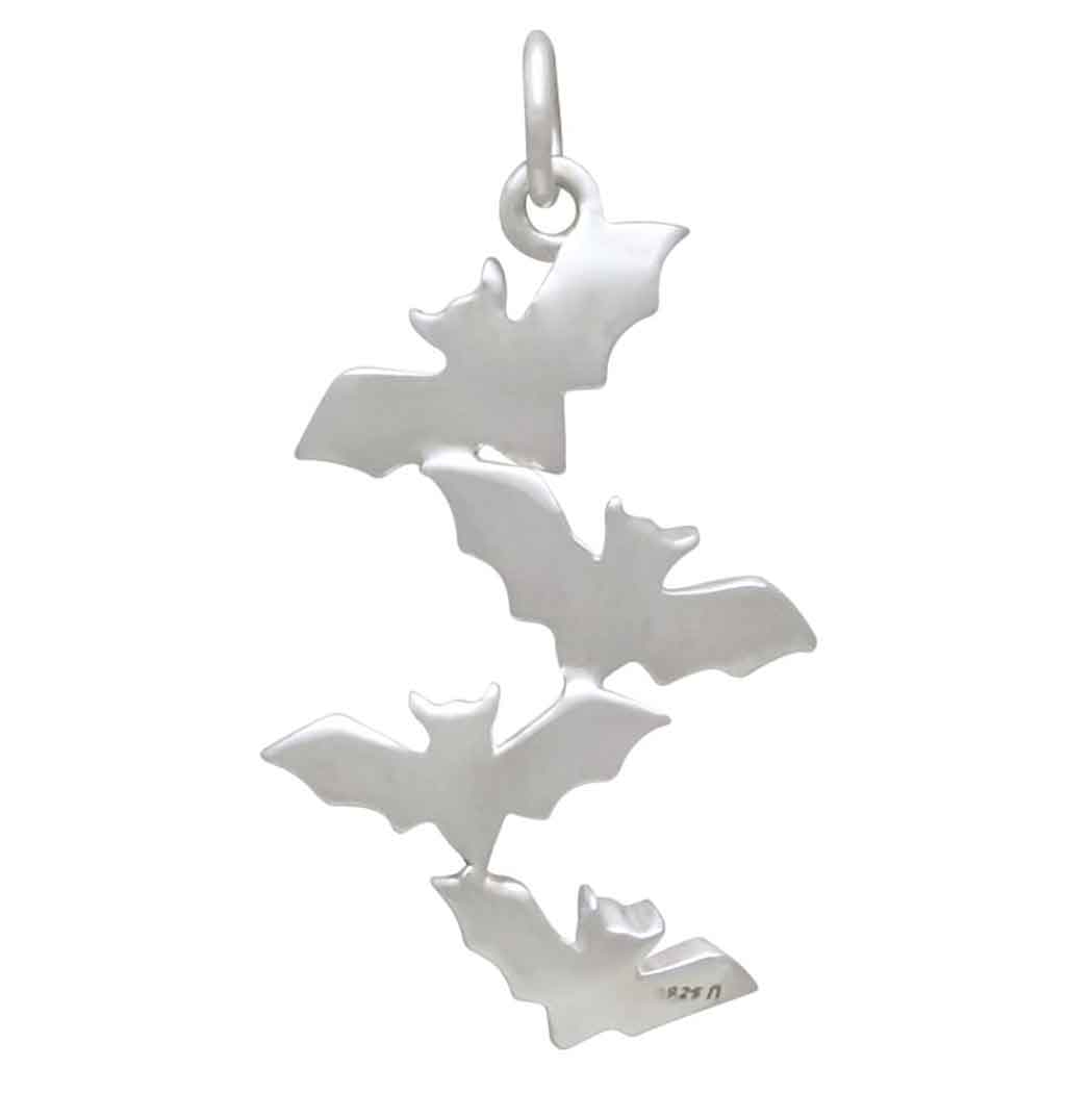 Sterling Silver Bat Cluster Charm - Poppies Jewelry