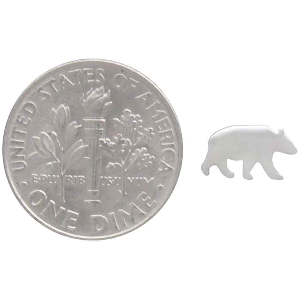 Sterling Silver Bear Post Earrings