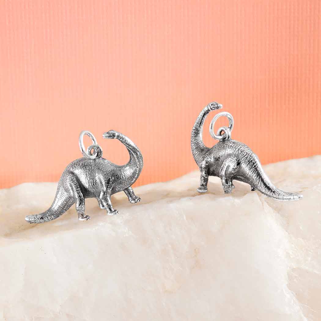 Sterling Silver Brontosaurus Dinosaur Charm