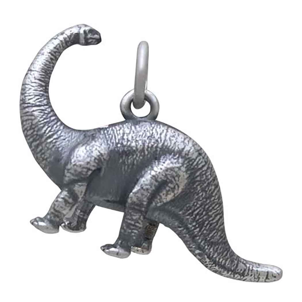 Sterling Silver Brontosaurus Dinosaur Charm - Poppies Jewelry