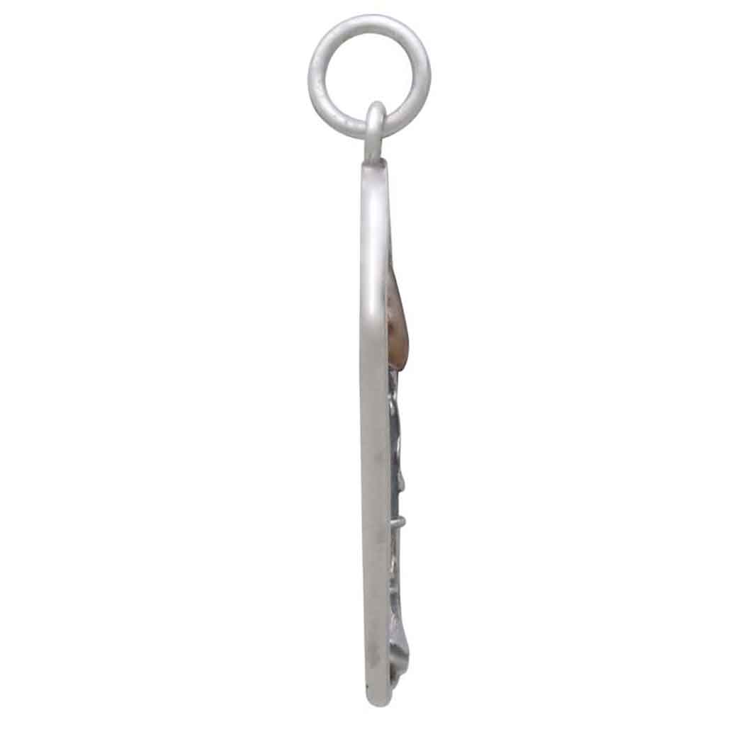 Sterling Silver Candle Charm with Bronze Flame