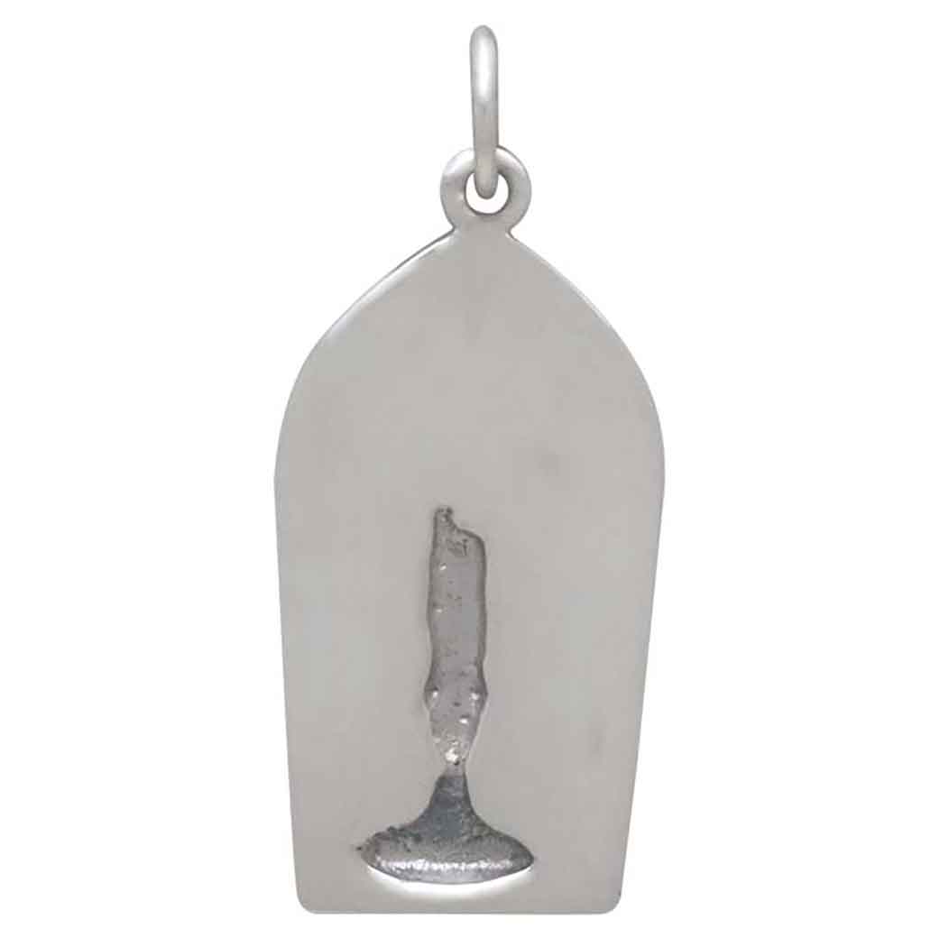 Sterling Silver Candle Charm with Bronze Flame