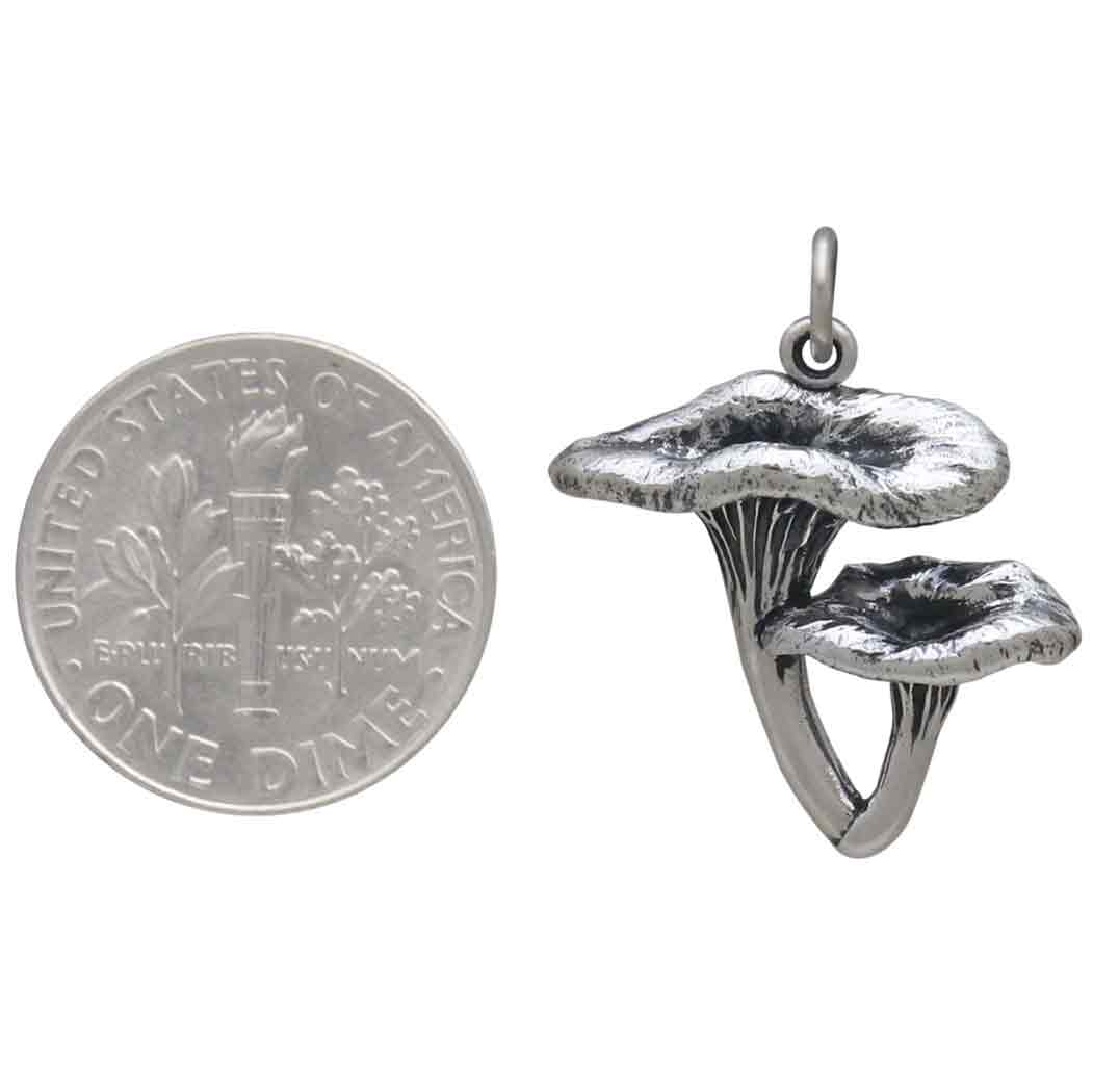 Sterling Silver Chanterelle Mushroom Pendant - Tia Tynette Designs