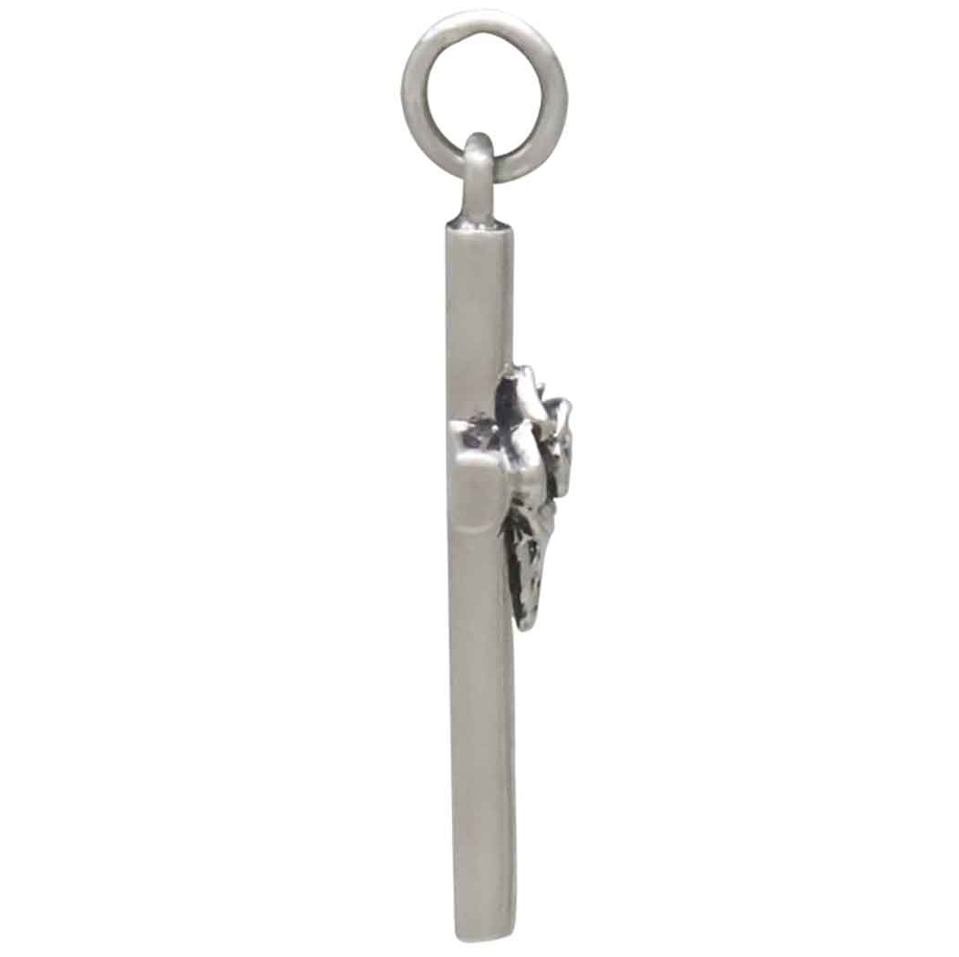 Sterling Silver Cross with Rose Charm - Tia Tynette Designs