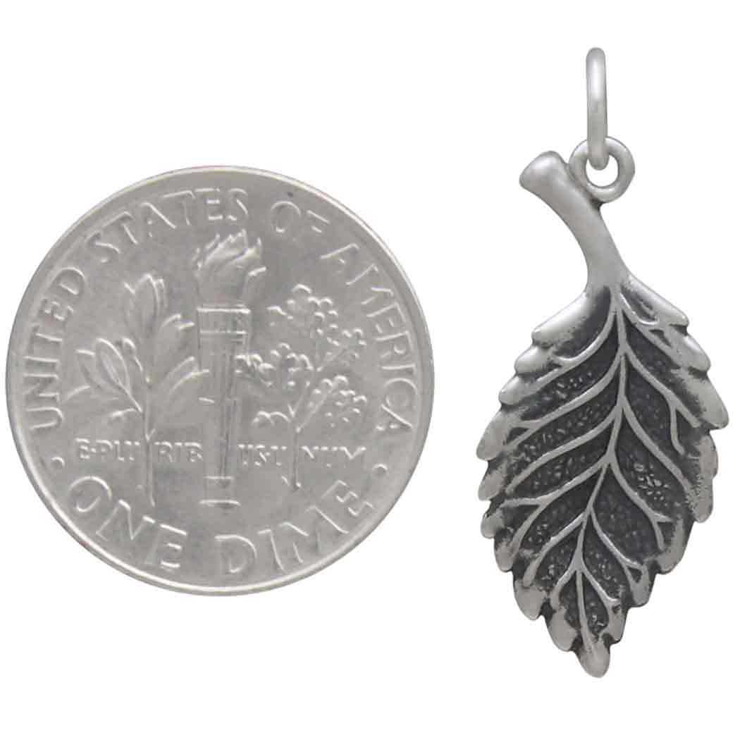 Sterling Silver Curly Leaf Charm