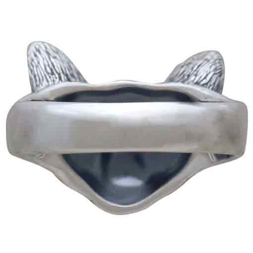 Sterling Silver Detailed Cat Face Ring