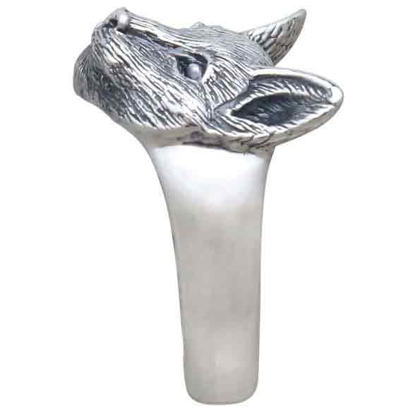 Sterling Silver Detailed Cat Face Ring